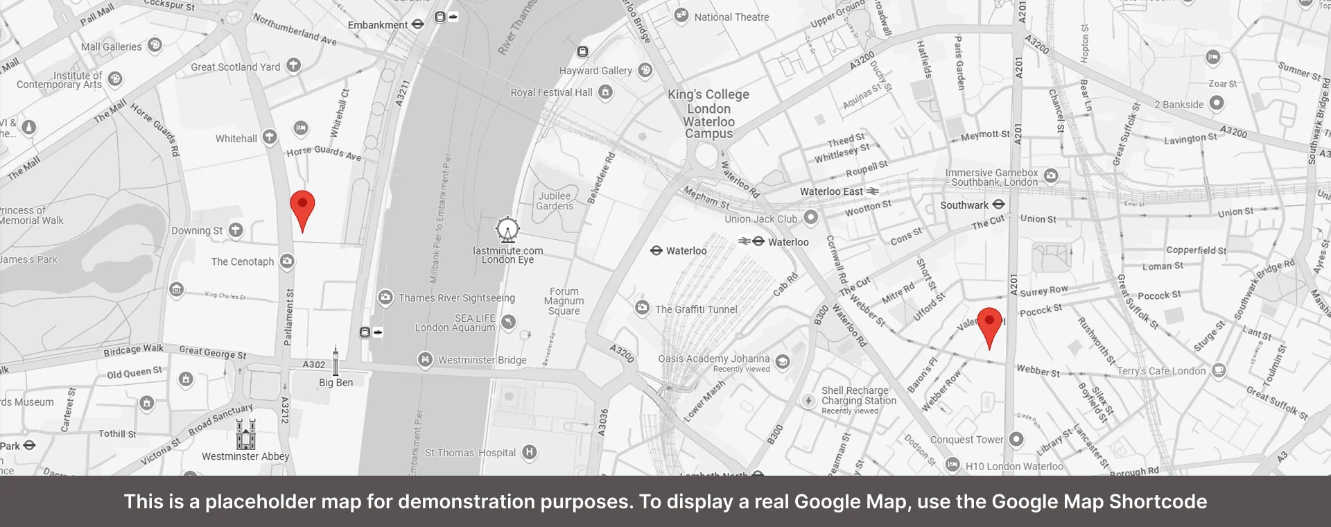 google map placeholder wide bw